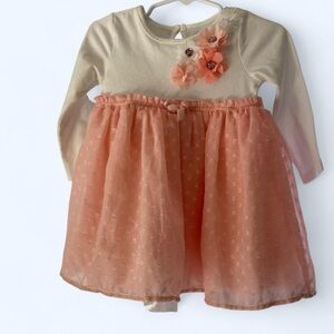 Baby girl's pink and white dress with flower detail #babyfashion 18M Nonnette